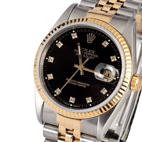 rolex datejust 16233 black diamond dial|Rolex 16233 price guide.